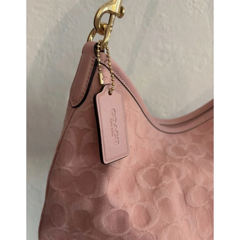 COACH Pink Denim Laurel Shoulder Bag (CER66) Light Pink Ships FAST!
